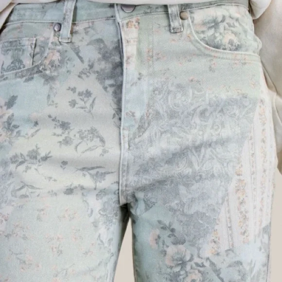 NEW IN PATCHWORK PRINTED STRETCH TWILL PANTS - Picture 3 of 6